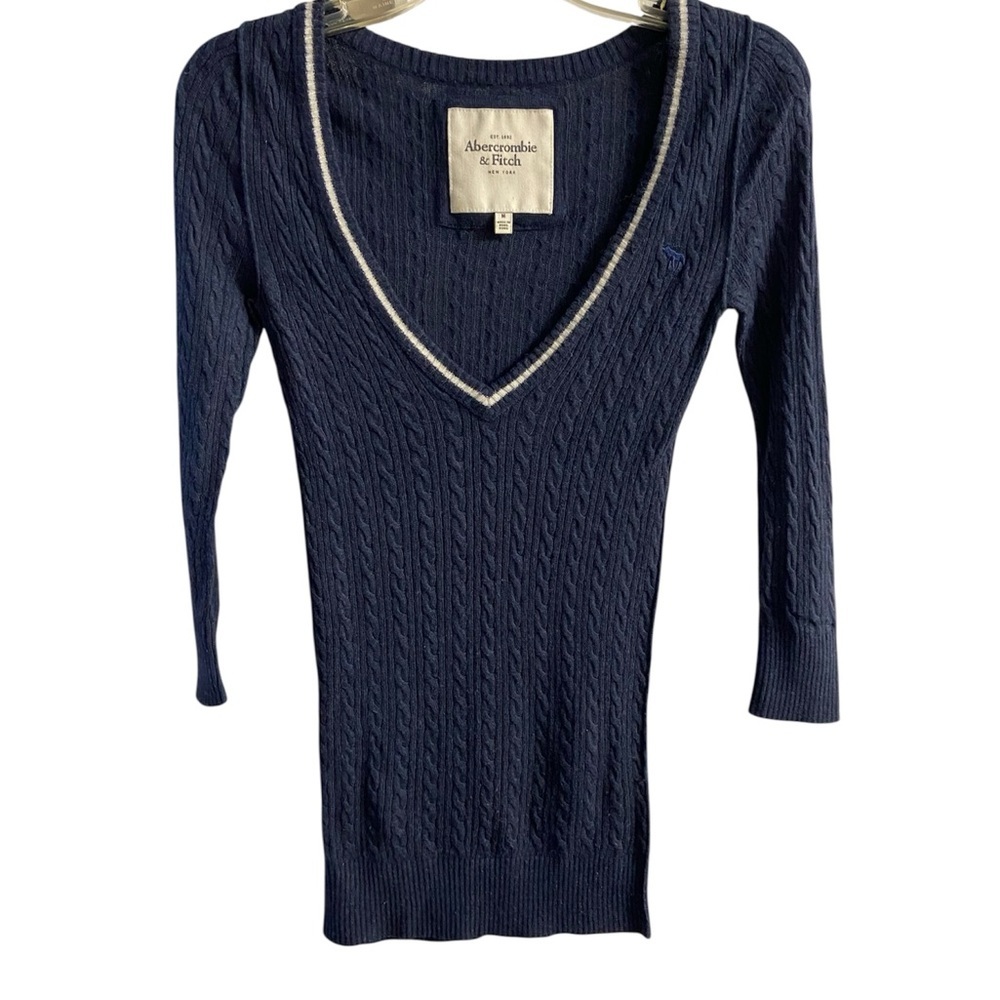 Abercrombie & Fitch Navy Women's Sweater vintage y2k medium